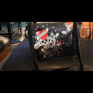 Ed Hardy Purse with wallet “Love Kills Slowly” edition